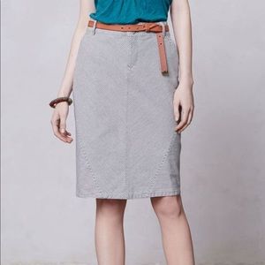 Anthro Pilcro Railroad Striped Denim Skirt Sz 26